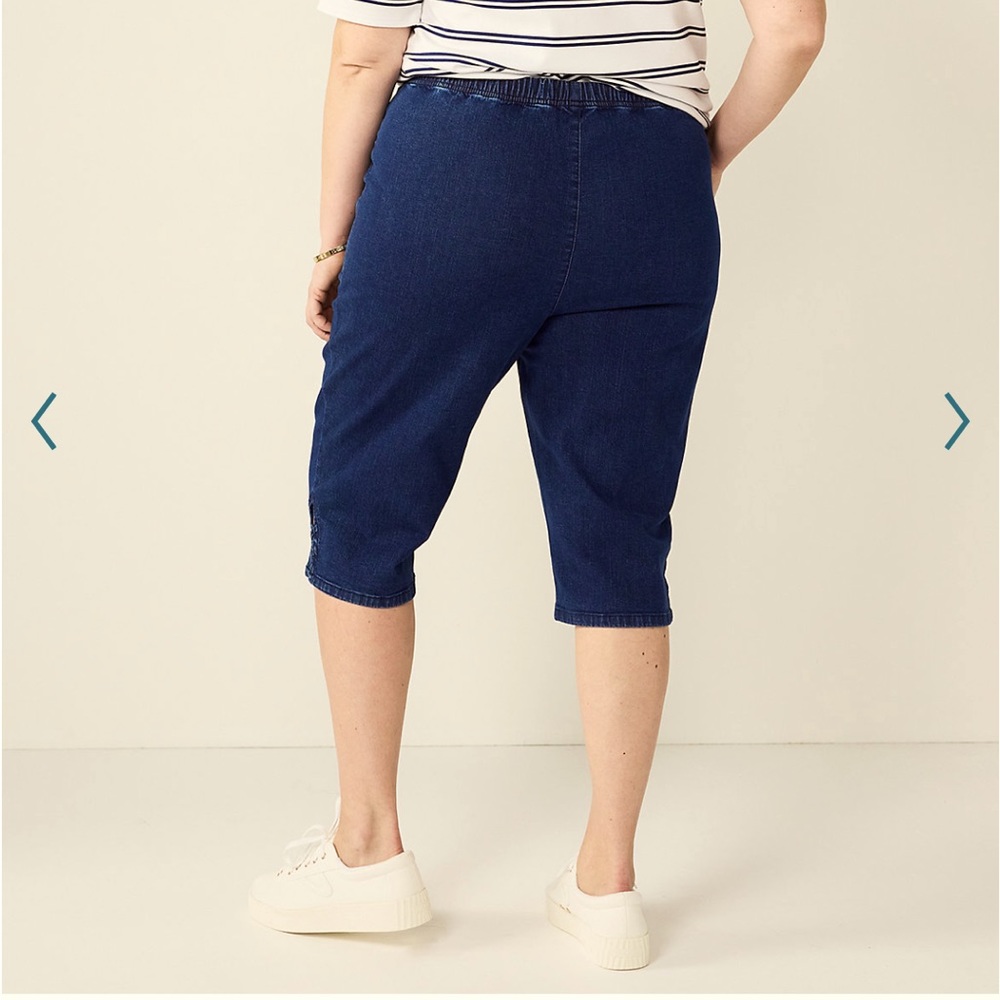 Croft & barrow dark wash Lattice-Hem Pull-On Mid-Rise in women’s plus size 3X